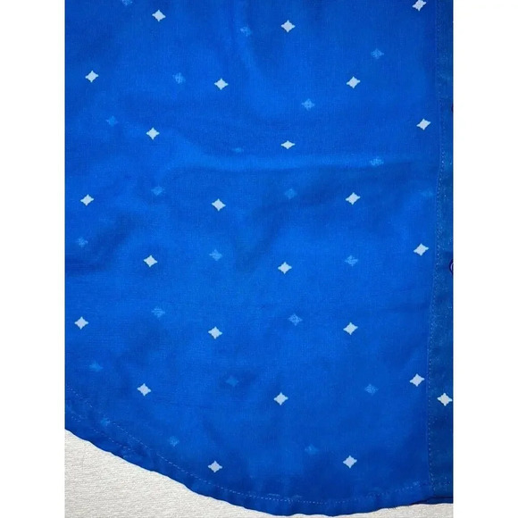 Liz Claiborne Sleeveless Sheer Blue L diamonds polyester casual READ - Picture 5 of 6